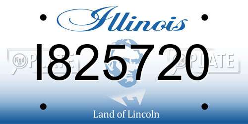I825720 Illinois License Plate