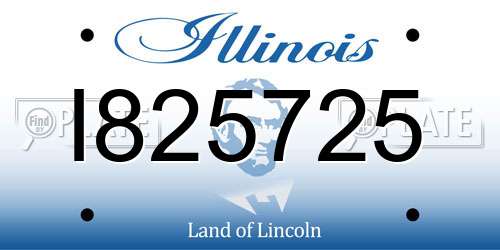 I825725 Illinois License Plate