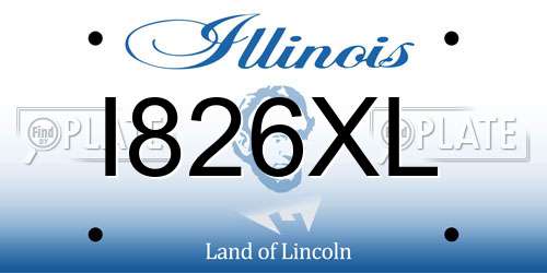 I826XL Illinois License Plate