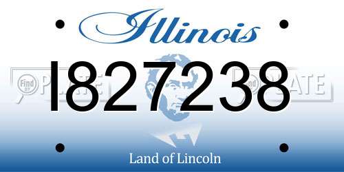 I827238 Illinois License Plate