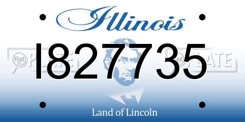 I827735 Illinois License Plate