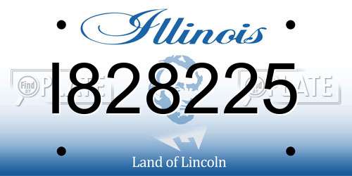 I828225 Illinois License Plate