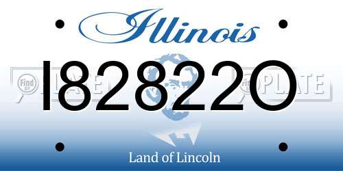 I82822O Illinois License Plate