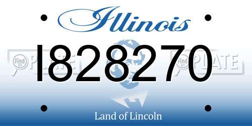 I828270 Illinois License Plate