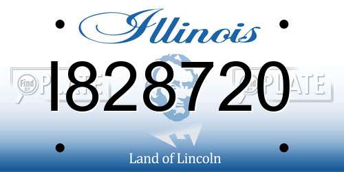 I828720 Illinois License Plate