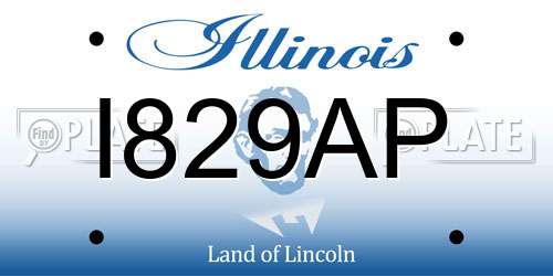 I829AP Illinois License Plate