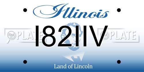 I82IIV Illinois License Plate