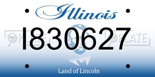 I830627 Illinois License Plate