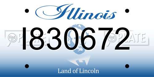 I830672 Illinois License Plate