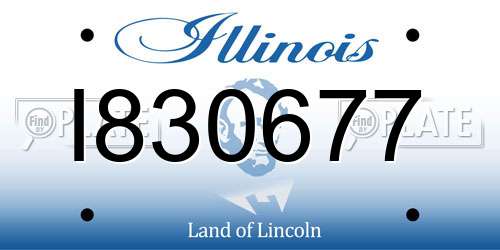 I830677 Illinois License Plate