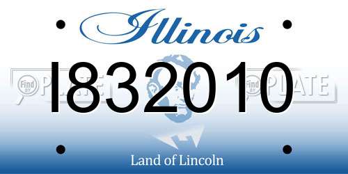 I832010 Illinois License Plate
