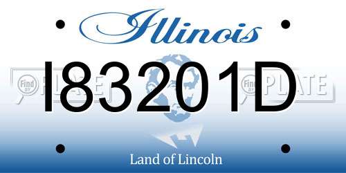 I83201D Illinois License Plate