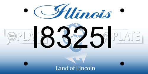 I8325I Illinois License Plate