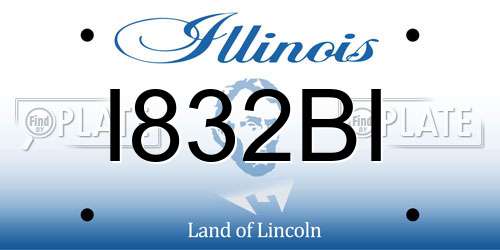 I832BI Illinois License Plate