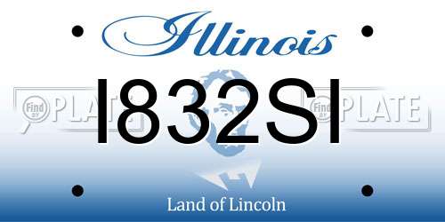 I832SI Illinois License Plate