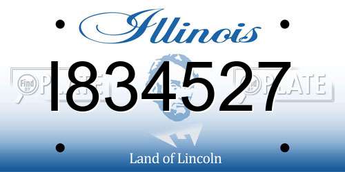 I834527 Illinois License Plate