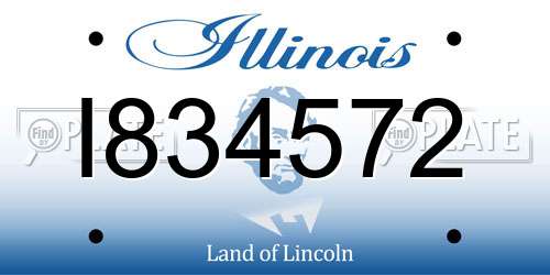 I834572 Illinois License Plate