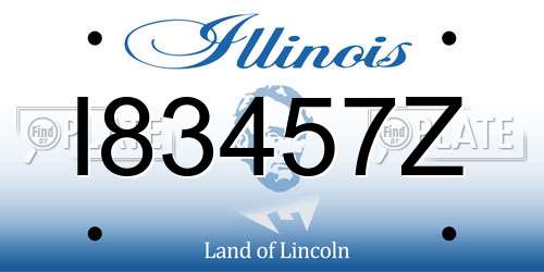 I83457Z Illinois License Plate