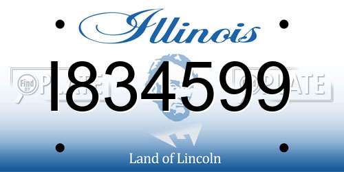 I834599 Illinois License Plate