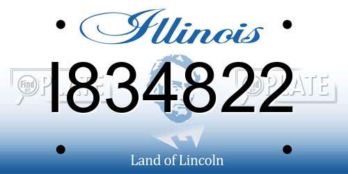 I834822 Illinois License Plate