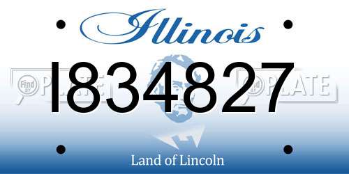 I834827 Illinois License Plate