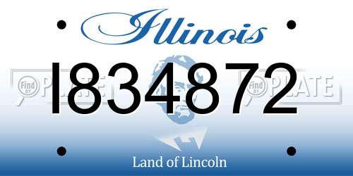 I834872 Illinois License Plate