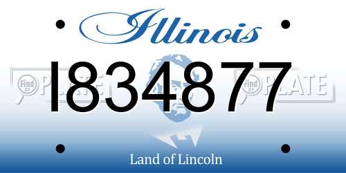 I834877 Illinois License Plate
