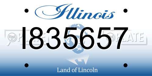 I835657 Illinois License Plate
