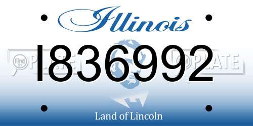 I836992 Illinois License Plate