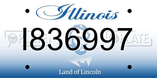 I836997 Illinois License Plate