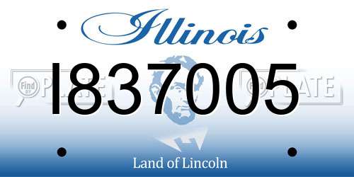 I837005 Illinois License Plate