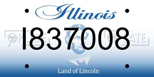 I837008 Illinois License Plate
