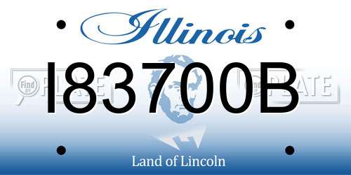 I83700B Illinois License Plate