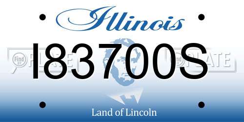 I83700S Illinois License Plate
