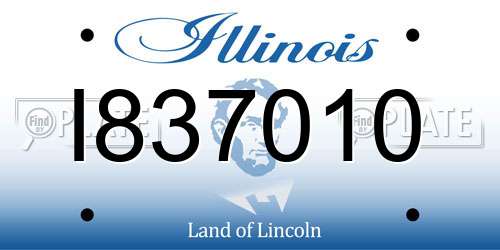 I837010 Illinois License Plate