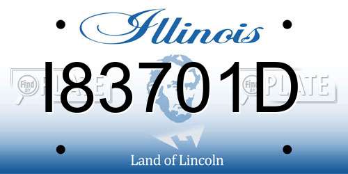 I83701D Illinois License Plate