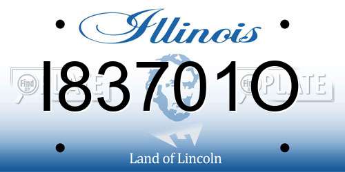 I83701O Illinois License Plate