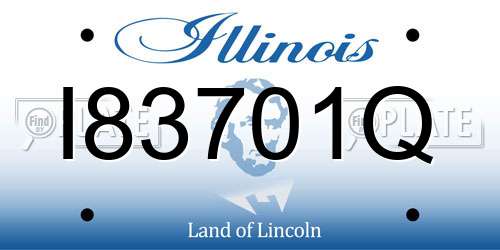 I83701Q Illinois License Plate