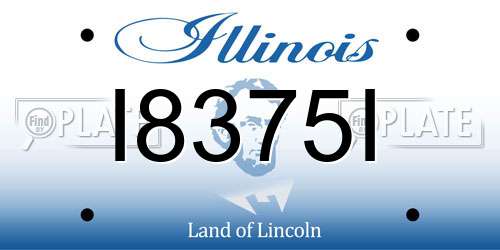 I8375I Illinois License Plate