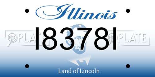 I8378I Illinois License Plate