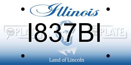 I837BI Illinois License Plate