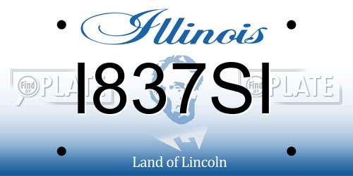 I837SI Illinois License Plate