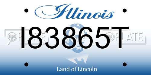 I83865T Illinois License Plate