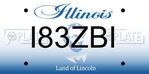 I83ZBI Illinois License Plate