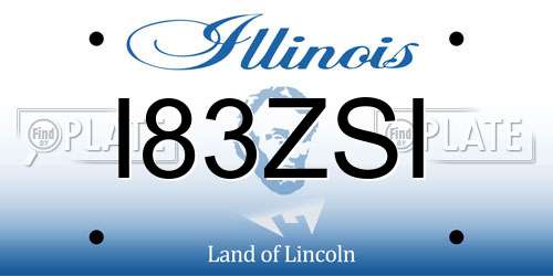 I83ZSI Illinois License Plate