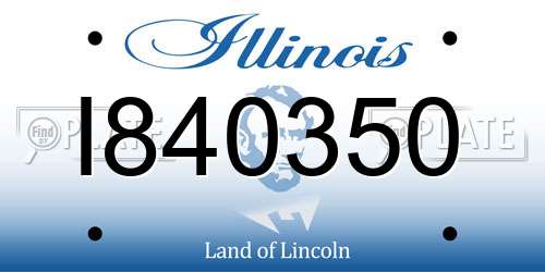 I840350 Illinois License Plate