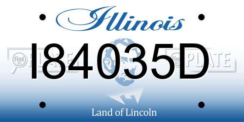 I84035D Illinois License Plate