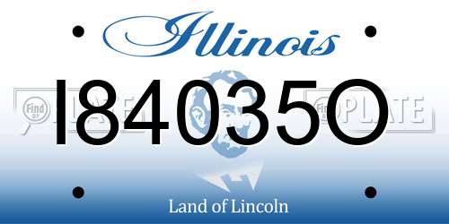 I84035O Illinois License Plate