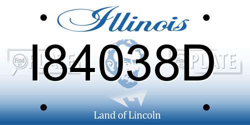 I84038D Illinois License Plate