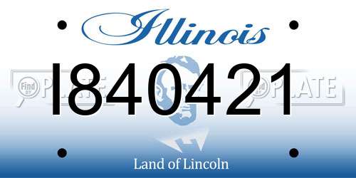 I840421 Illinois License Plate